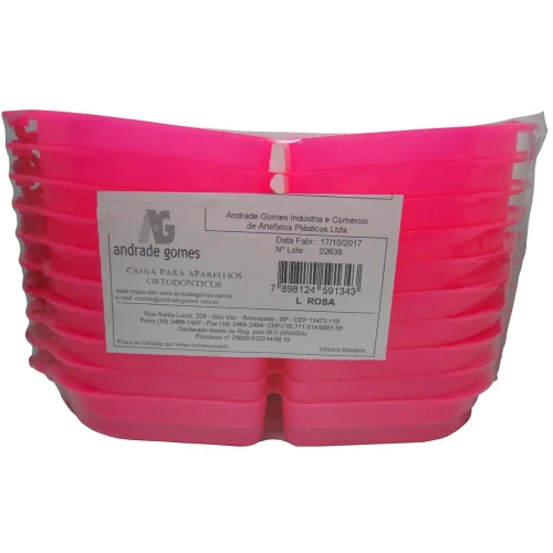 Estojo Porta Prótese Pequeno LF Rosa A&G C/10